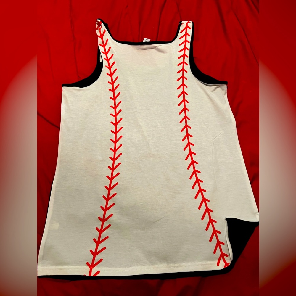 White Baseball Tank Top